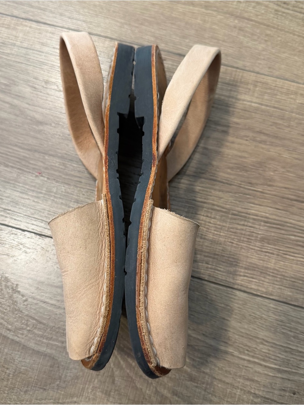 PONS Women's Nude suede Leather Slingback Sandals size 7 / 37 - Picture 7 of 9